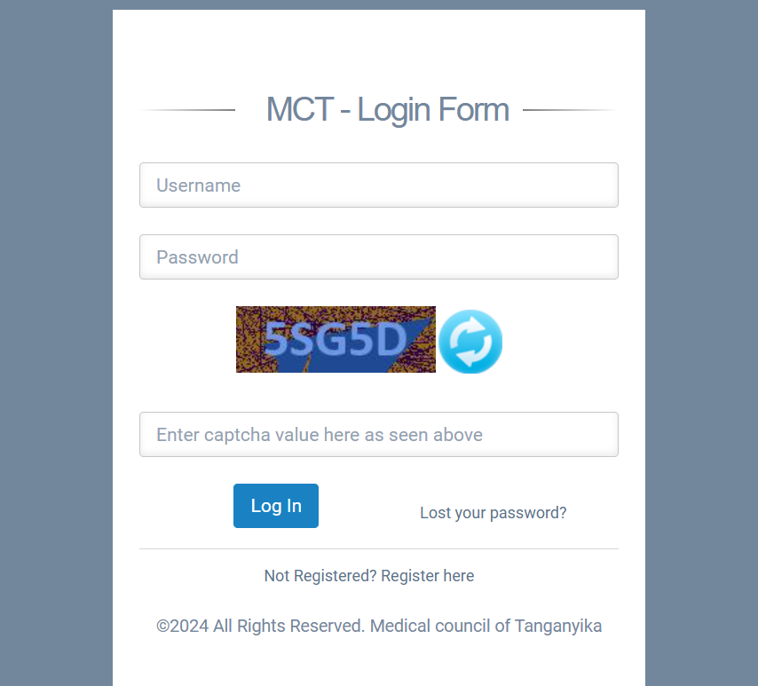MCT Login Form - Access MCT Securely