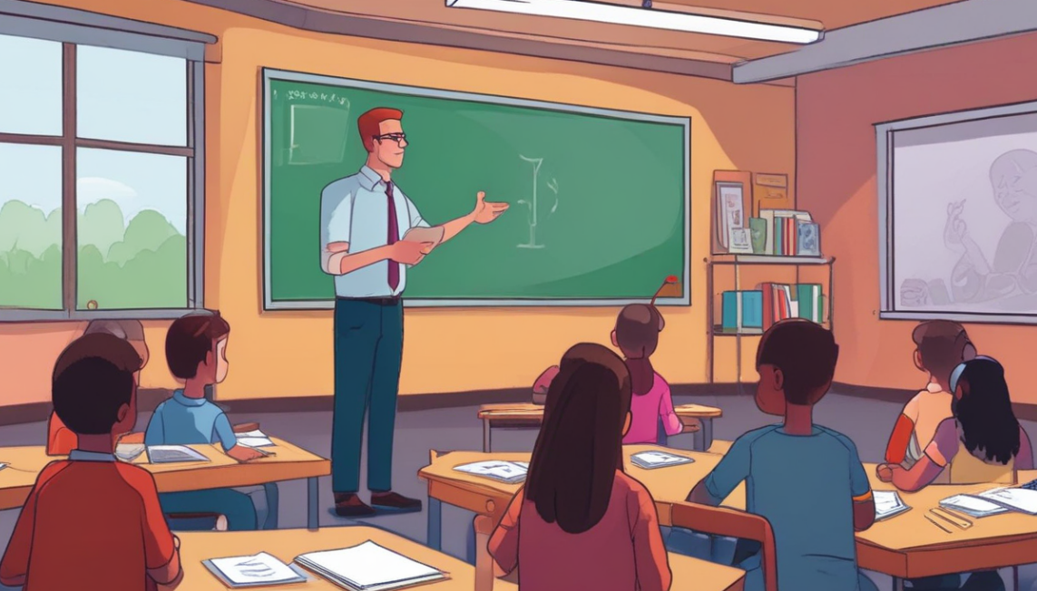 Teacher engaging students about TPAD2 system